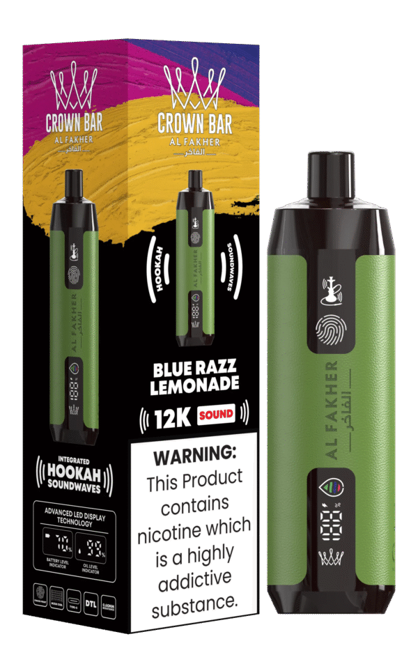 CROWN BAR AL FAKHER 12000 PUFFS 0.5MG Integrated Hookah Sound Wave Disposable Vape in Dubai